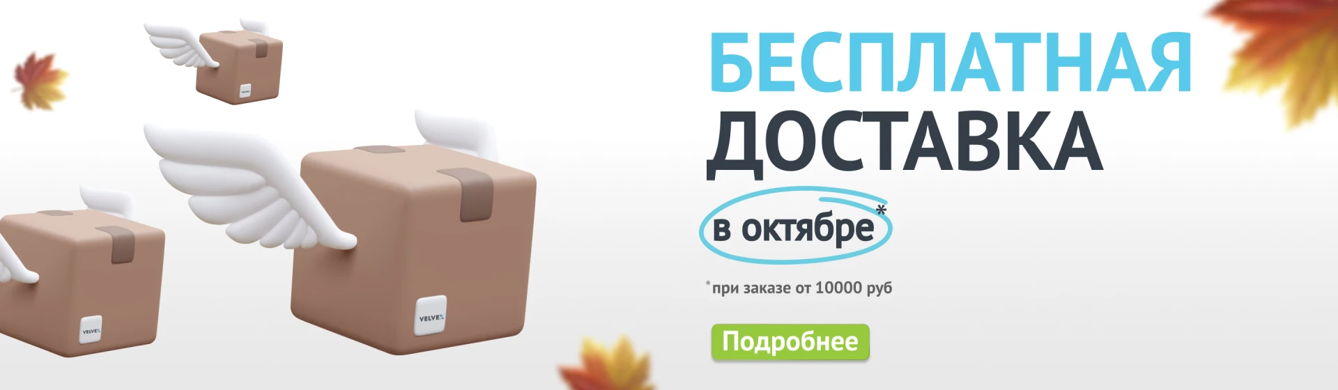 Успей воспользоваться бесплатной доставкой в октябре!